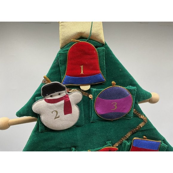 Christmas Tree Fabric Reusuable Advent Calendar 30 Inch long x 23 Inch Wide - Picture 9 of 16